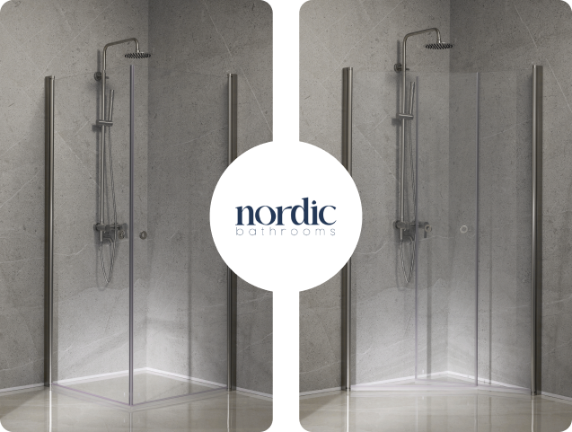 Nordic Bathrooms folding shower doors